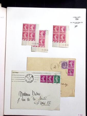 1906-1937 Collection de semeuses fond plein du célèbre
