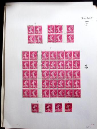 1906-1937 Collection de semeuses fond plein du célèbre