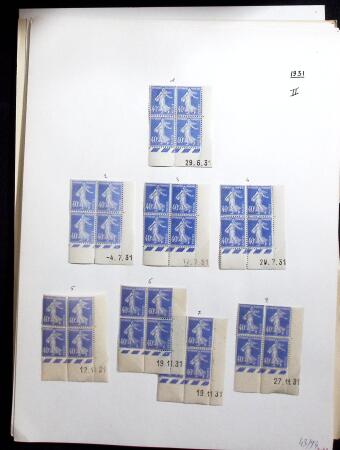1906-1937 Collection de semeuses fond plein du célèbre