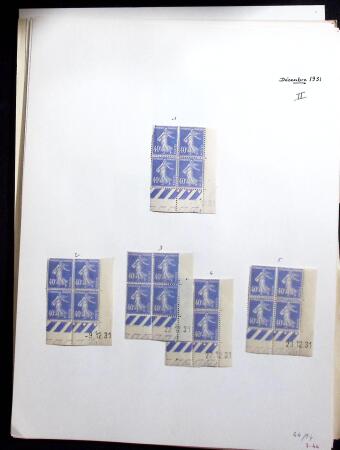 1906-1937 Collection de semeuses fond plein du célèbre