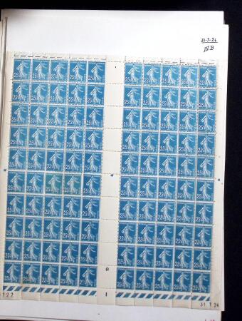 1906-1937 Collection de semeuses fond plein du célèbre