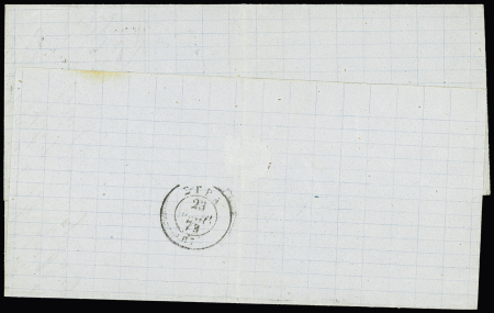 N° 56 30c brun (x2) sur lettre 1873 pour la GRECE