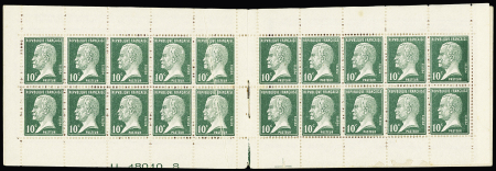170-C1 10c Pasteur Carnet de 20 sans pub Sé"rie 49,