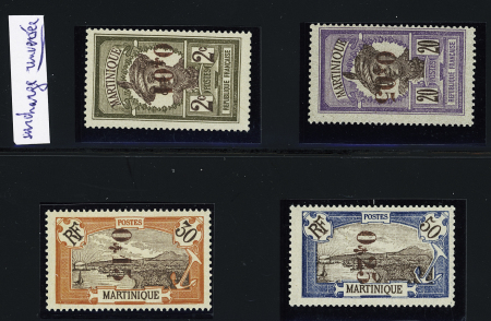 N° 105c 1c s. 2c variété surcharge renversée, **,