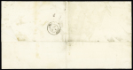 N°19 (LD) + 26, 2 pièces OBL CAD T16 "Lyon les Terreaux" (1866) sur imprimé local AFF à 3 centimes, peu courant. TB