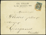 N°75 OBL CAD rouge "Imprimés Paris P.P.3" (1877) sur lettre. TB