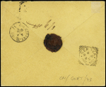 N°99, 75c violet sur orange OBL Lyon (1896) seul sur lettre recommandée pour Gênes (Italie). TB