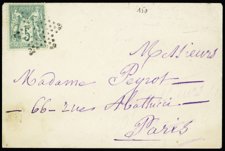 N°75 OBL étoile muette (Jour de l'An) sur une petite lettre avec au verso cachet à sec du Sénat. TB