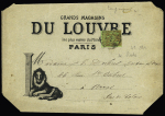 N°96, 20c brique sur vert OBL CAD "Imprimés Paris PP49" (1898) sur enveloppe illustrée (Lion) des Grands Magasins du Louvre. TB