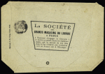 N°96, 20c brique sur vert OBL CAD "Imprimés Paris PP49" (1898) sur enveloppe illustrée (Lion) des Grands Magasins du Louvre. TB