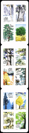 Autoadhésifs Carnet BC1605 Les arbres, variété non