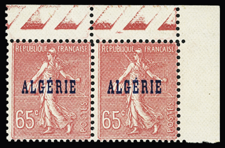 N°25a 65c rose, variété papier nid d'abeille, en
