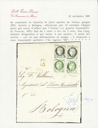 N°50 (x2) +53 (x2) sur bande d'imprimé de Toulouse