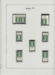 N°170 10c vert Pasteur, étude de 33 timbres, avec