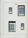 N°192 30c bleu, étude de 21 timbres, avec bande publicitaire,