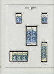 N°192 30c bleu, étude de 21 timbres, avec bande publicitaire,