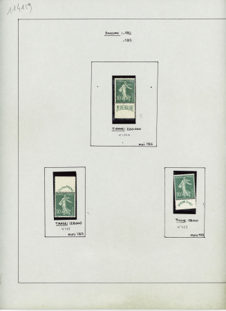N°188/188A et B, 10c vert  type Semeuse, avec bande
