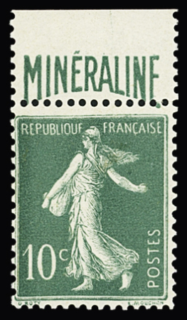 N°188A 10c vert Semeuse, neuf avec trace de charnière.