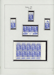 N°886 15f. bleu type Gandon , étude de 36 timbres,