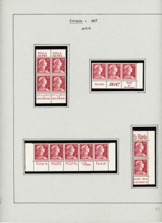 N°1011 15f. rose carminé type Muller , étude de
