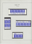 N°1011B 20f. bleu type Muller , étude de 35 timbres,