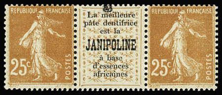 N°235 25c. jaune-brun type Semeuse, P134-TR avec inter