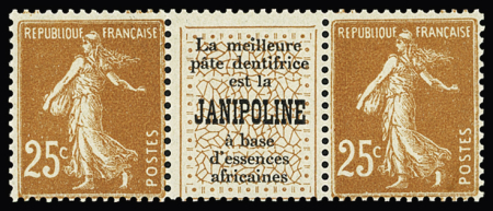 N°235 25c. jaune-brun type Semeuse, P131-TR avec inter