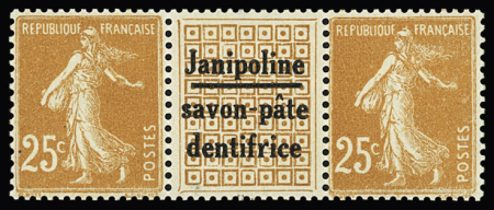 N°235 25c. jaune-brun type Semeuse, P133-TR avec inter
