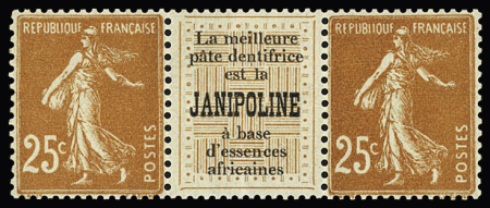 N°235 25c. jaune-brun type Semeuse, P132-TR avec inter