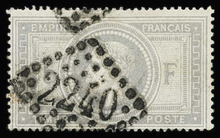 N°33 5f violet-gris obl. GC 2240 de Marseille, TTB.