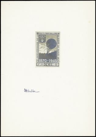 3 épreuves du 75ème anniversaire de la Poste par