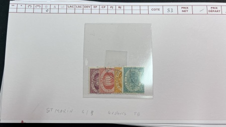 1877-1921, Nice lot of early San Marino sorted on cards,