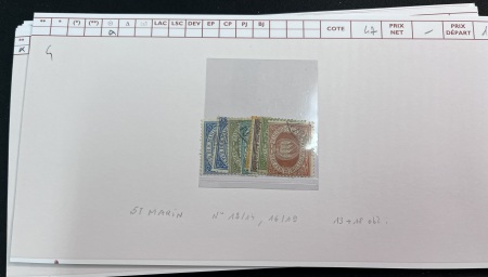 1877-1921, Nice lot of early San Marino sorted on cards,