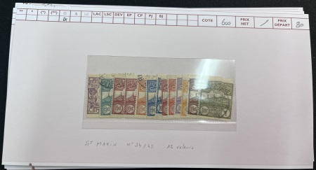 1877-1921, Nice lot of early San Marino sorted on cards,