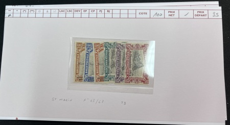 1877-1921, Nice lot of early San Marino sorted on cards,
