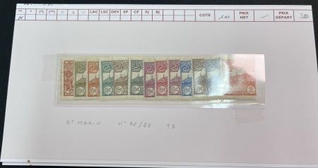 1877-1921, Nice lot of early San Marino sorted on cards,