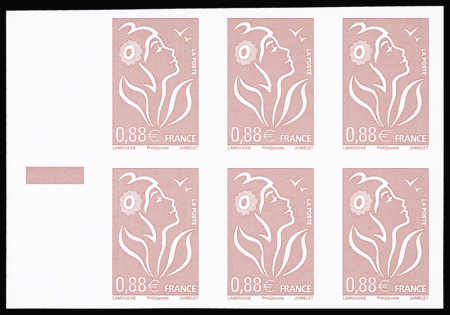 N°4229c Marianne de Lamouche 0,88€, non dentelé