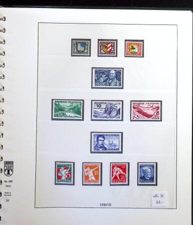 1912-2021, Mint collection of Switzerland in seven