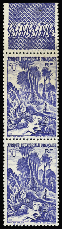 N°211 50c outremer, variété impression sur raccord
