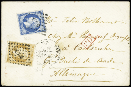N°13+14 obl. losange DS3 sur lettre de Paris 26.10.62