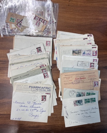 1962 +135 lettres avec timbres surchargés EA dont