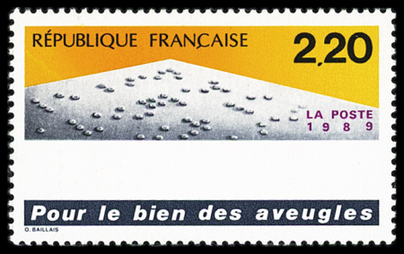 N°2562b 2f20 Aveugles, variété "sans le relief en