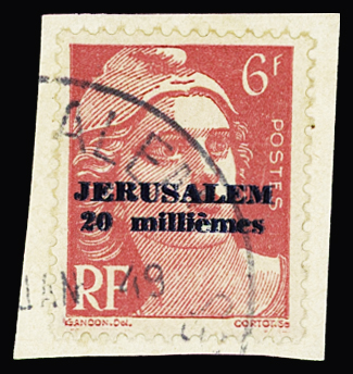 N°3 20m sur 6f rose carminé, oblitéré sur petit