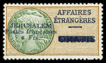 N°1 6f orange et vert, variété de perforation "deux