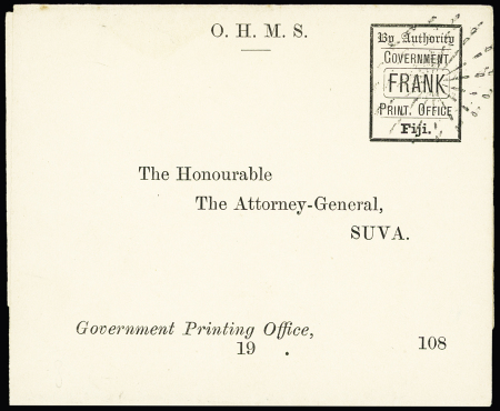 OHMS Free frank postal stationery wrapper used to Attorney-General