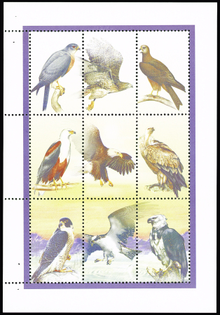 1998 Oiseaux, les deux valeurs à 175f et 200f en feuillets