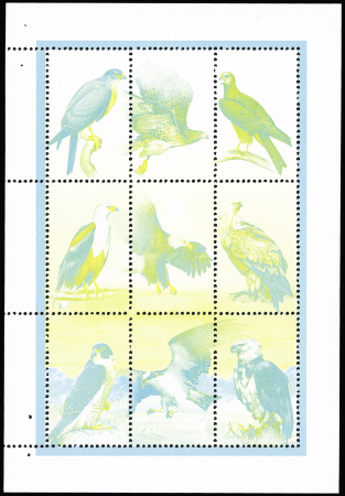 1998 Oiseaux, les deux valeurs à 175f et 200f en feuillets