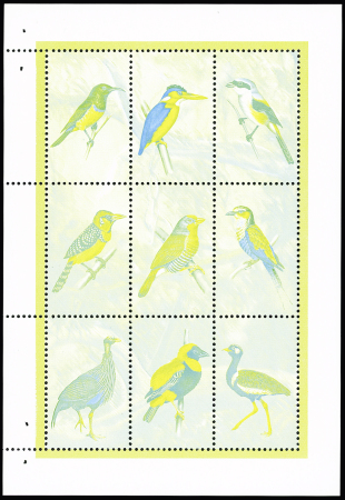 1998 Oiseaux, les deux valeurs à 175f et 200f en feuillets