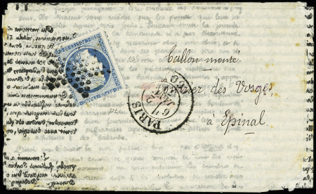 N°37 obl. étoile sur Correspondance Havas pour Epinal