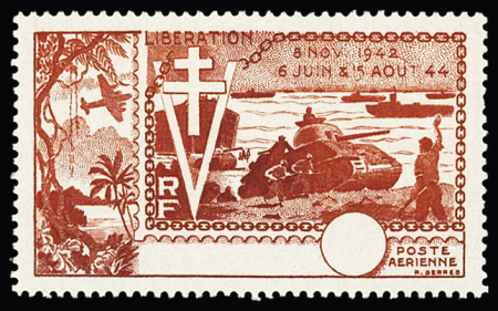 1954 10e ANNIVERSAIRE DE LA LIBERATION Essai de couleur